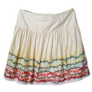 * J. Jill 100% cotton pleated knee-length circle skirt - fully lined - 16P